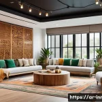 혁신경영과 조직문화 개선 사례 - A modern open-plan office space designed for an Arabic corporate environment, featuring diverse empl...