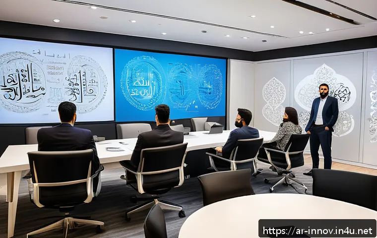 혁신경영 학습자들이 범하기 쉬운 오류 - A modern Middle Eastern office environment filled with diverse professional teams collaborating enth...